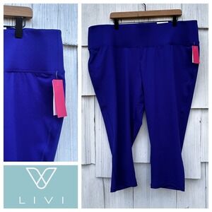 LIVI Active Blue Capri‎ Leggings Athletic Workout Yoga Pants Size 26/28